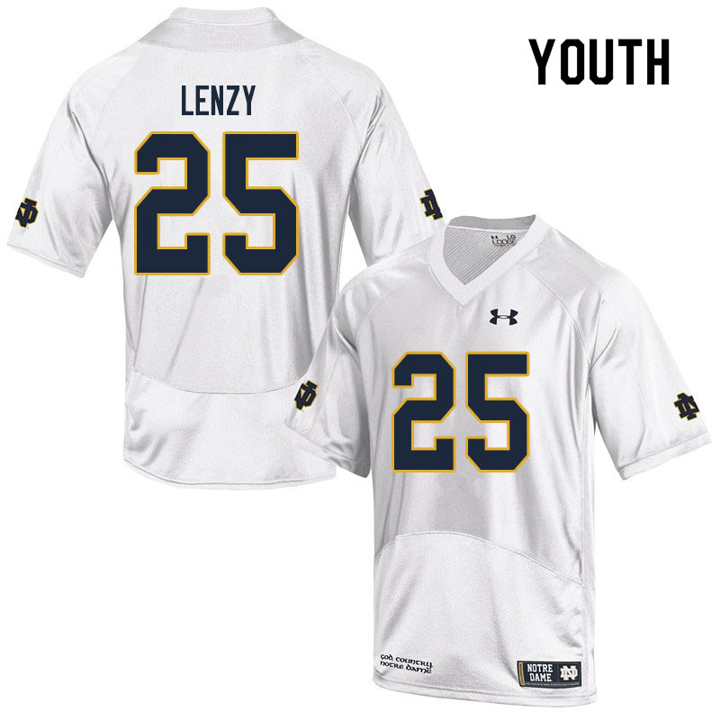 Youth NCAA Notre Dame Fighting Irish #25 Braden Lenzy Stitched College Under Armour Authentic White Football Jersey WV10X55PQ